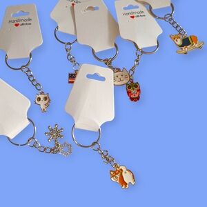 Handmade with Love Animal Keychain Set - Multicolor